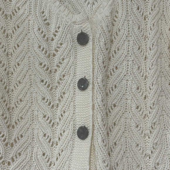 Talbots Cream Knit Sweater Cardigan Great Condition - Picture 2 of 7